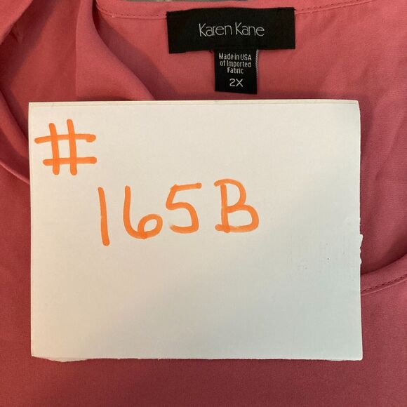 Karen Kane Shirt Womens Sz 2X Pink Flowy Stretch Asymmetrical Pullover Tunic Top - Picture 9 of 9